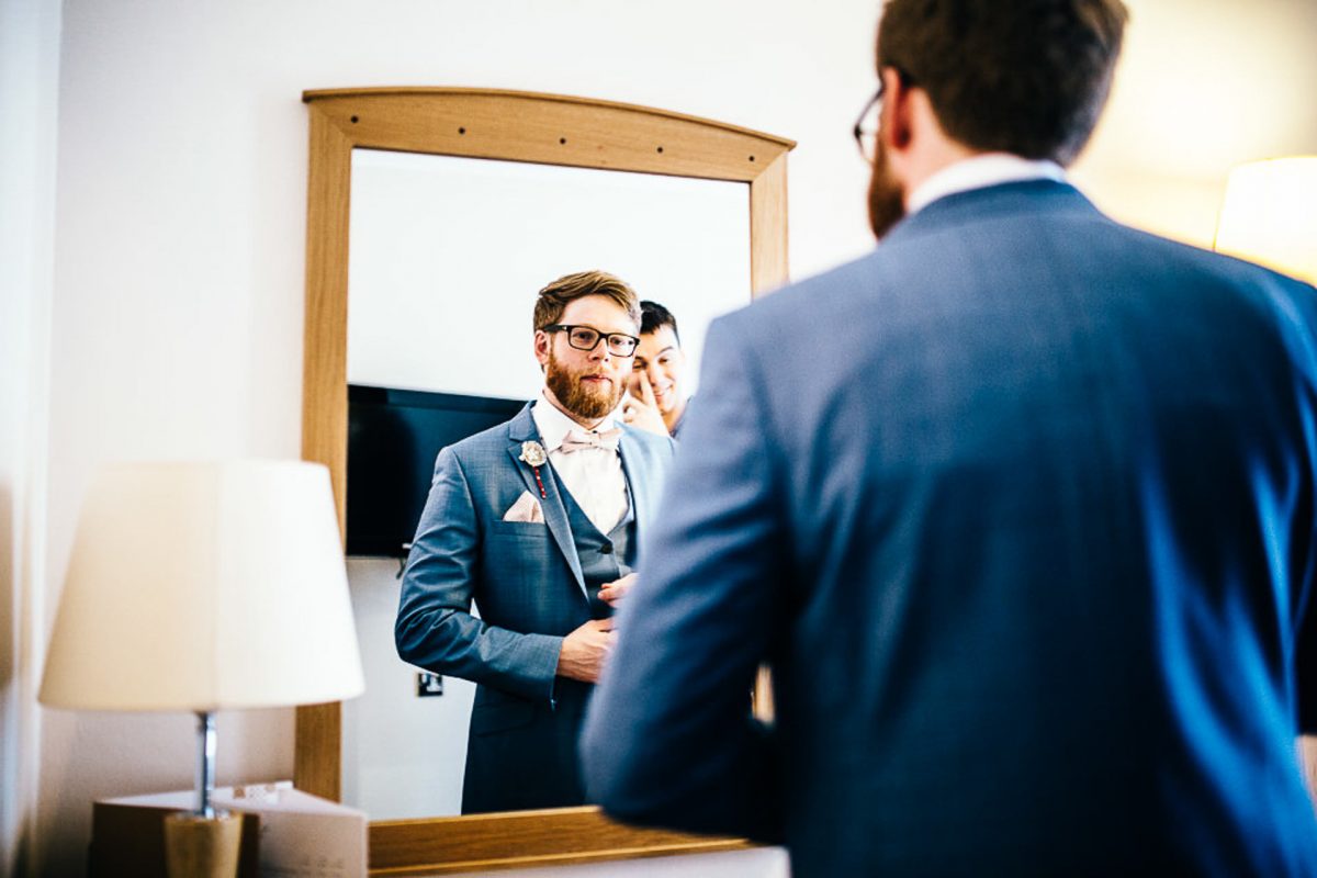 groom on wedding day, manchester wedding photographer, ayesha photography, alternative manchester wedding photographer,